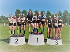 Tytöt 13 onnistuivat 4x100 m viestissä. Ykköspallilla Iina, Julia, Anni ja Magda